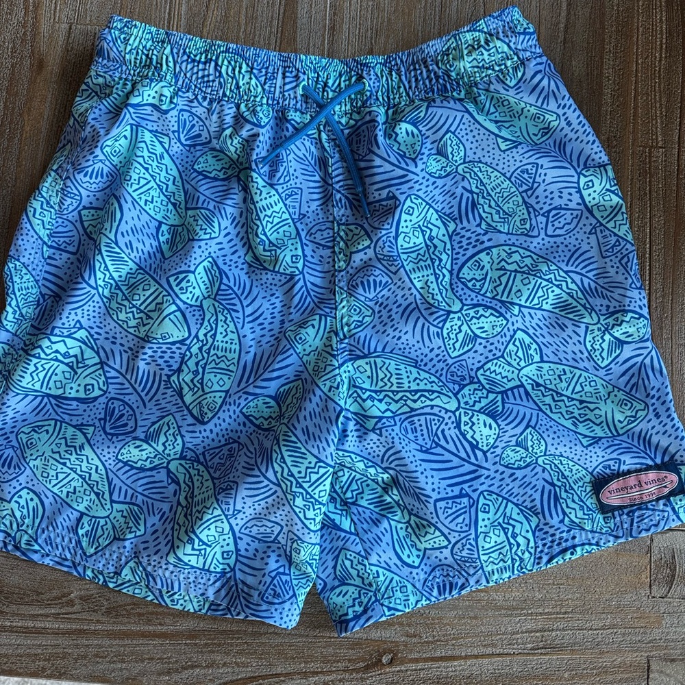 Fish Line Calm Water Vineyard Vines Chappy Swimsuit Trunks